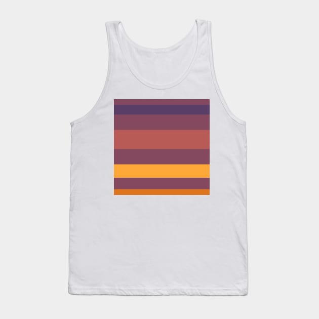 An unexampled dough of Grape, Dark Mauve, Giant'S Club, Cocoa Brown and Yellow Orange stripes. Tank Top by Sociable Stripes
